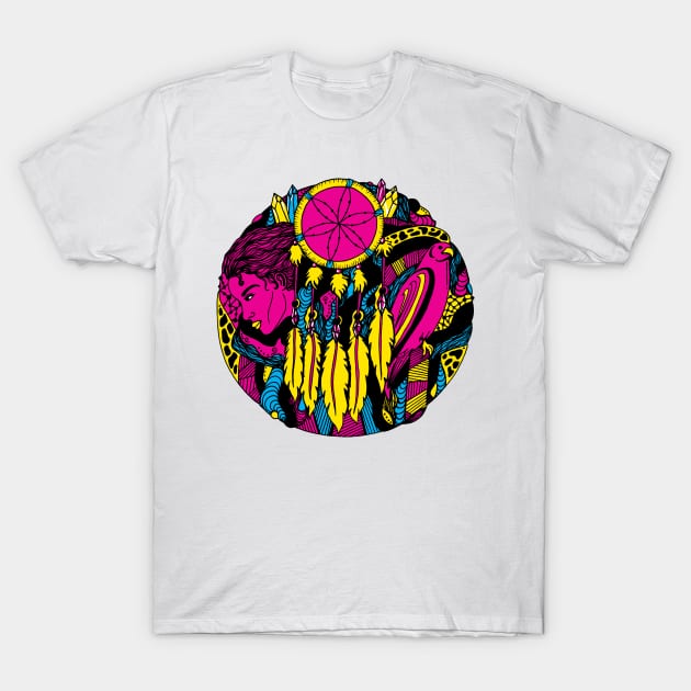 CMYK Dream Falcon T-Shirt by kenallouis